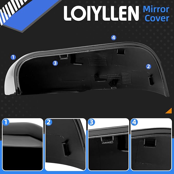 Passenger Side Mirror Cover Replacement for Ford Explorer 2016 2017 2018 2019 - Right Side Mirror Covers, Rear View Mirrors Cap Accessories Black