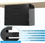 Menkxi 16 inch Under Desk Drawer Storage Pull out Storage Organizer Mounted Metal Sliding Hidden Under Counter Drawer Vertica