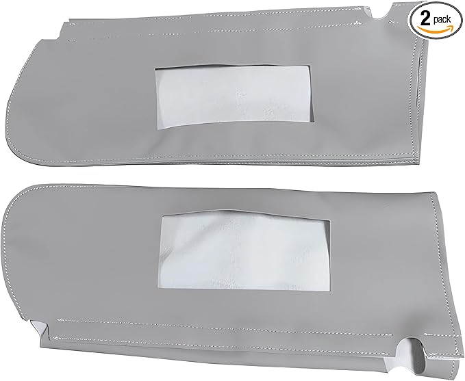 Car Sun Visor Cover Pair Fit for Chevy Tahoe Suburban Yukon 1995-1999, Microfiber Leather, Gray