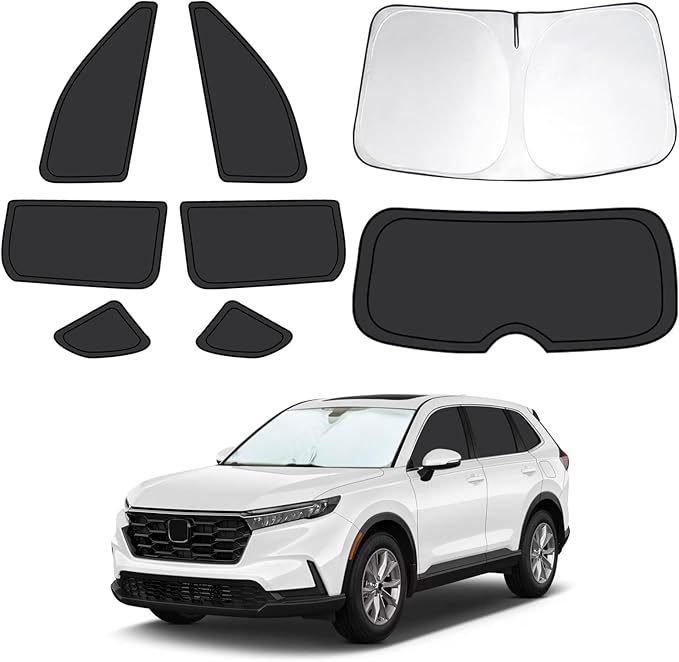 8pcs Car Window Shades for Honda CRV 2023 2024 2025, Full Car Window Covers for Privacy, Sunshades for CRV Front Rear Windshield Side Windows to Block UV and Protect Privacy