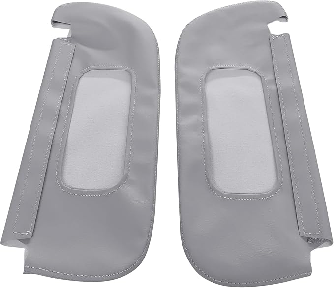Car Sun Visor Cover Skin Replacement Fits for Dodge Ram 1500 2500 1994-2001 Microfiber Leather, Gray