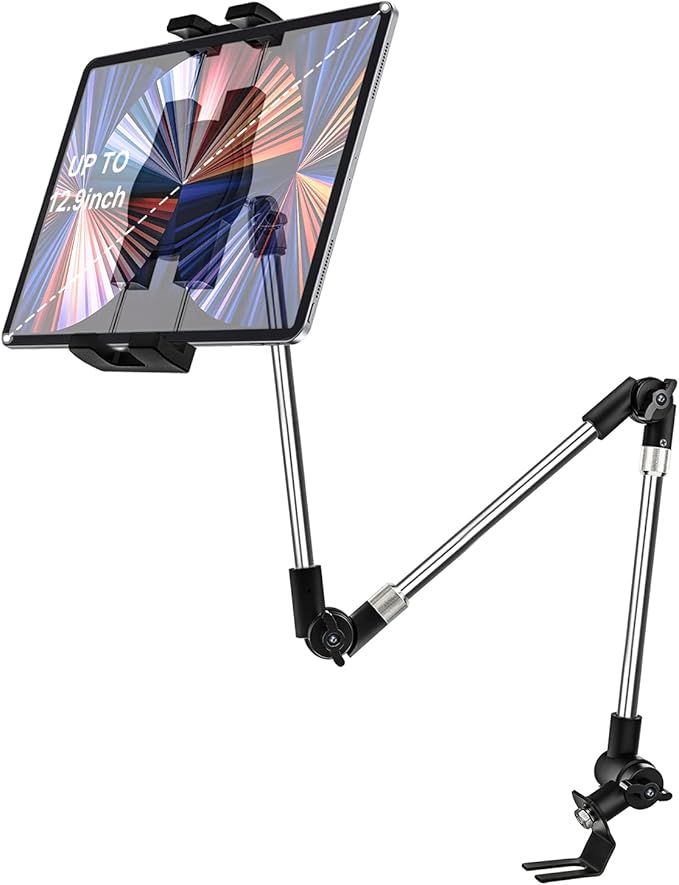 woleyi Car/Truck Seat Rail Tablet Mount, 35" Heavy Duty Car Floor Bolt Tablet Holder, Vehicle Front Seats Stand for iPad Pro Air Mini, iPhone, Galaxy Tabs, Z Fold, More 4-13" Cell Phones and Tablets