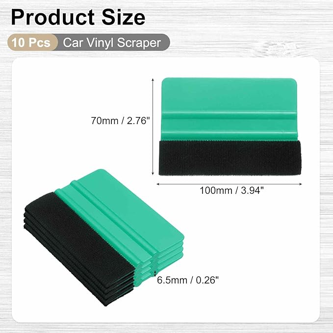 HARFINGTON 10pcs Car Vinyl Scraper 4inch Vinyl Squeegee Felt Edge Squeegee Tool for Car Window Tint Wallpaper Decal Sticker Installation Crafts Car Wrap Paste, Cyan