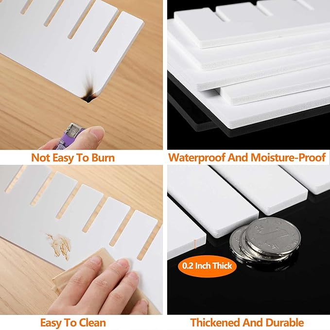 10Pcs Drawer Dividers, 14.18" x 3.55", Thick, DIY Organizer Separator, Large Adjustable Dresser Drawer Organizer for Clothes,