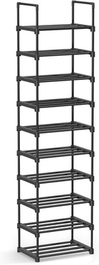 SONGMICS Shoe Rack, 10-Tier Shoe Organizer, Metal Storage Shelf, Upright or Upside Down, for 11-22 Pairs, for Entryway, 11.8 