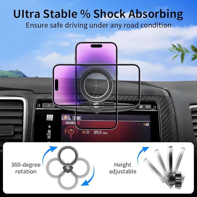 Car CD Slot Magnetic Phone Mount for Honda Civic 2001-2015，Odyssey 2011-2017，Pilot 2003-2022 Auto Interior Accessories Best Cell Cellphone Holder Magnet Stand 【Not Fit Dashboard Without CD Player】