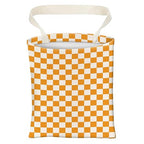 Car Trash Can, Cute Car Trash Bag, Hanging Car Organizer and Storage Bag, Trash Bin for Car Accessories, Vehicle, Travelling, Camping Cute Orange Checkerboard