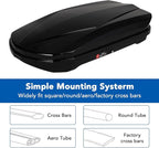 Garvee Heavy Duty Hard Shell Roof Top Cargo Carrier - 55(L) x31(W) x12(H) Waterproof Lockable Storage Box Capacity 165 Lbs 12.4 Cu Ft - Tool-Free Install- Fits SUV, Truck, Van