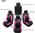 Flying Banner Butterfly car seat Covers ful Set Fashion Universal Lady Woman Female Rear Bench Split Colorized (Full Set, Pin