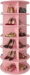 SpaceAid 6 Tier Rotating Shoe Rack Tower, Spinning Shoe Display Lazy Susan, Revolving 360 Shoe Rack Storage Round Carousel, V