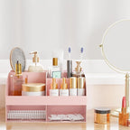 Makeup Organizer with Drawers, Cosmetic Storage for Dresser Vanity and Bathroom Countertop, Beauty Holder for Lipstick Brush,