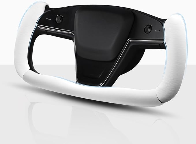 Steering Wheel Cover for Tesla Yoke Steering Wheel, Car Steering Wheel Cover for Tesla Model S 2021-Present/Model X 2021-Present Steering Wheel Accessories White