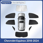 FSHAANY'S 8pcs Car Window Shades for Chevrolet Equinox 2018-2024, Full Coverage Sunshades for Front Rear Side Windows and Windshield, UV Protection Shades for Privacy and Sun Block