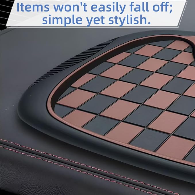 Upgrade Multifunction Car Anti Slip Mat with 360° Rotatable Phone Holder,Temporary Parking Number & Anti-Slip Dashboard Pad,M