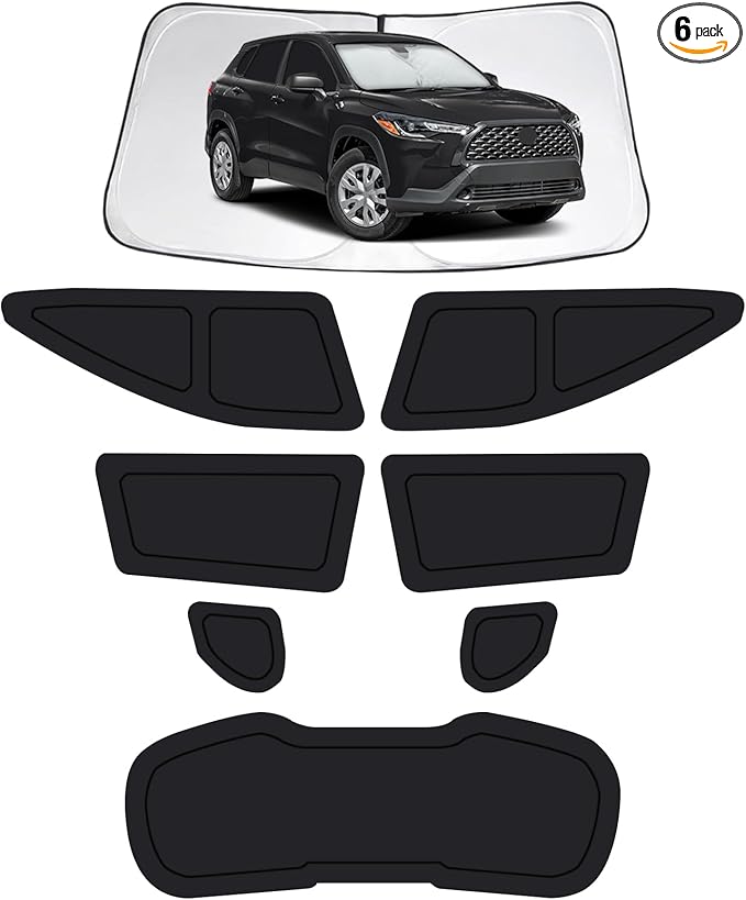 Car Window Shades for Toyota Corolla Cross 2022-2026, Full Car Window Covers for Privacy, Sunshades for Corolla Cross Front Rear Windshield Side Windows to Block UV and Protect Privacy(6pcs)