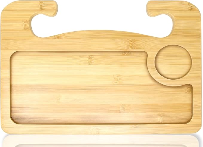 EcoNour 2 in 1 Car Steering Wheel Desk | Lap Desk for Convenient Working | Bamboo Trays for Eating | Interior Accessories for Truck Drivers | Lightweight Wooden Tray with Easy Storage