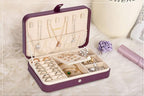 LANDICI Small Jewelry Box for Women Girls, PU Leather Travel Jewelry Case, Portable Jewelry Organizer Storage Holder Display 