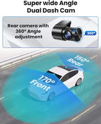 Dash Cam Front and Rear 4K/1080P, Dash Camera for Cars Build in WiFi, Full HD Dash Cam with APP Control, 3.94'' IPS Screen Da