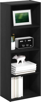 Furinno Luder Bookcase / Book / Storage, 4-Tier, Blackwood