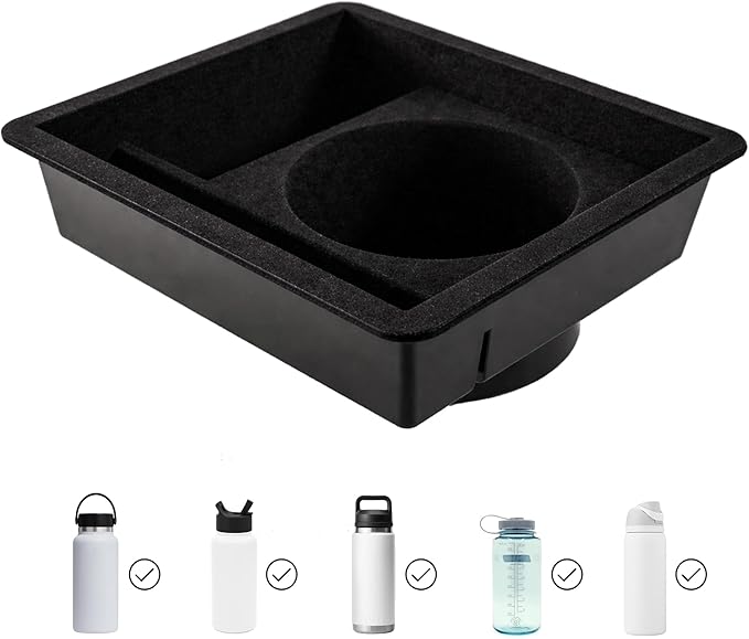 Gen 2 Tesla Model Y & Model 3 Cup Holder Insert – Center Console Organizer – Fits 26–32 oz Extra Large Tumblers & Bottles Inc