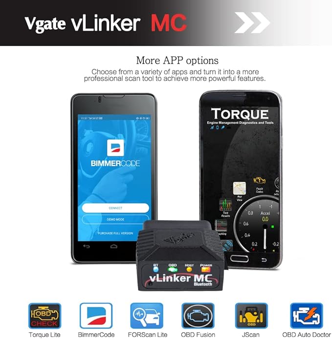 Vgate vLinker MC Bluetooth OBD2 Diagnostic Scanner for Android & Windows
