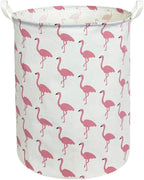 CLOCOR Large Pink Flamingo Laundry Hamper, Baby Girl Laundry Basket,Kids Toy Storage Bins,Nursery Decor,Bedroom,Bathroom,Gift