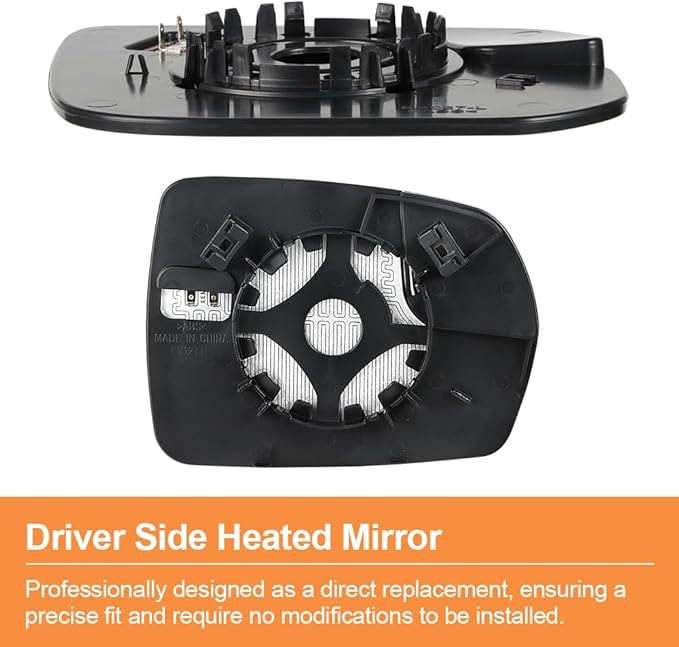Senzeal Driver Side Heated Mirror Glass Replacement with Blind Spot Mirror for Ford Edge 2015 2016 2017 2018 (Left Side)