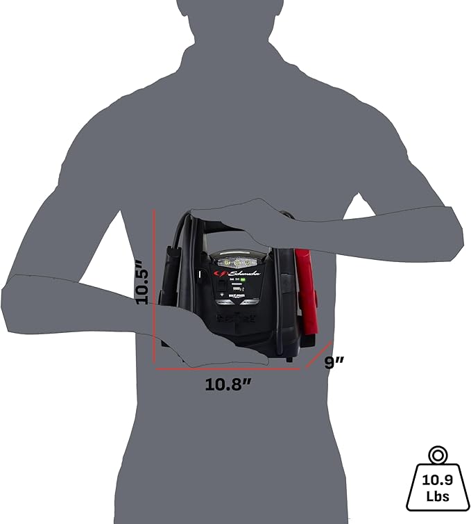 Schumacher SJ1330 1000 Peak Amp Jump Starter and Air Compressor with 12V USB Portable Power Ports