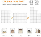 AWTATOS Cube Storage Organizer, Closet Organizers and Storage, 12 Cube Shelves Bookshelf, DIY Stackable Plastic Clothes Organ