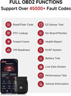 Bluetooth OBD2 Scanner for iPhone & Android - AI Powered Wireless Car Diagnostic Scan Tool, Check Engine Code Reader with