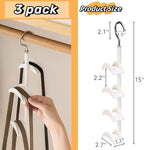 Lyellfe 3 Pack Purse Hanger for Closet, 360°Rotatable Handbag Tote Bag Hooks, Space Saving 4 in 1 Bag Hanging Organizer for B