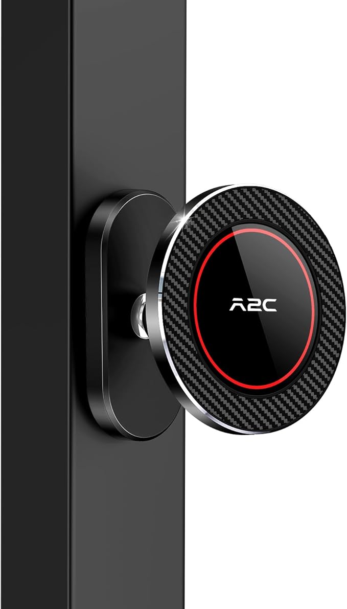 A2C All-Metal Gym Magnetic Phone Holder, High-End Workout Gift for Men Women [Strongest Dual Magnet] Attach to Iron Metal Portable Integrated Gym Phone Mount for iPhone 17 16 15 14 13 12 Series(Black)