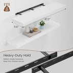 Heimlove 12" Deep Floating Shelves for Wall, 48W x 12D Inch Shelf Bathroom Shelves Set of 2, Mounted Shelves for Books Living