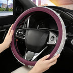 Bling Diamond Leather Steering Wheel Cover, Purple Steering Wheel Covers for Women Girls with Crystal Rhinestones, Universal Fit 14.5"-15" Car Steering Wheel Bling Cover Accessories