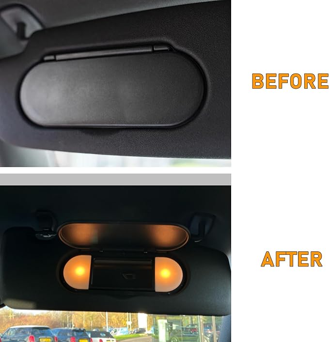 Sun Visor Vanity Mirror Cover Compatible with Mini Cooper & Cooper S Clubman Hatchback Countryman F55 F56 F60 2015-2022,1PC Sun Visor Vanity Mirror Replacement for Left/Right Side,Black