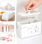 Luxspire Cotton Swab Holder, Qtip Holder Dispenser with Lid, 2 Compartments Cotton Ball Organizer, Bathroom Container for Cot