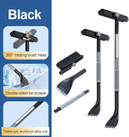 3 In 1 Snow Brush and Ice Scraper for Car Windshield Extendable Snow Removal 360° Pivoting Vehicle Winter Shovel Brush Snow Scraper with Long Handle (Grey)