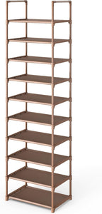 Kitsure Shoe Rack - 10-Tier Shoe Organizer with Detachable Fabric Shelves & Metal Frame, Tall Shoe Rack for Closet, Entrance,