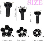 6pcs Flower Car Air Freshener Vent Clips,Girly Daisy Car Accessorie for Women,3 Sizes Sparkle Black Silver Flowers Vent Clips