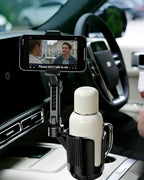 Cup Phone Holder for Car with Expandable Base, Upgraded 2 in 1 Hands Free Cellphone Holder Cupholder Car Mount, Stable Retrac
