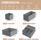 Drawer Organizer Clothes & Dresser Organizers - 12 Pack Foldable Drawer Dividers, Baby Clothes Organizer & Nursery Storage fo