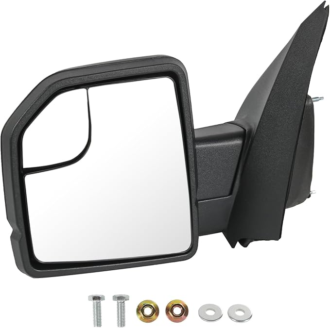 JDMSPEED Left Driver Side View Mirror Compatible with 2015-2020 Ford F150 with Blind Spot Glass Power Black Without Turn Sign