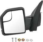JDMSPEED Left Driver Side View Mirror Compatible with 2015-2020 Ford F150 with Blind Spot Glass Power Black Without Turn Sign