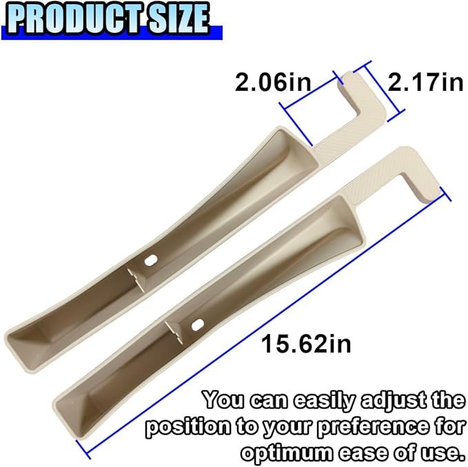 2PCS Car Seat Gap Filler Organizer, No-Drop Seat Gap Storage Box Inserts with Phone Holder, Storage Plug Stopper Fill Gap Between Seat and Console, Universal Car Accessories for SUV Truck (Beige)