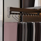 Pull Out Clothes Rail Extendable Pull Out Closet Rod - Adjustable Clothing Organizer Holder, Steel Wardrobe Rail Tube, Extend