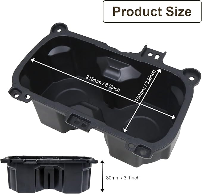 Kyostar Oversized Cup Holder for Toyota Tacoma 2016-2023, ABS Plastic Cup Holder Replacement, Black