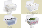 Rubbermaid Cleverstore 74 Qt Clear Storage Bins with Lids and Nesting Tray, 4-Pack, Stackable, BPA-Free, Made in USA