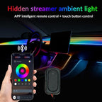 Interior Car Strip Lights Dreamcolor Acrylic Car Decorative Lights with APP Control Multicolor Internal Lighting Kit Music&DIY Function Ambient Fiber Optic Strip Valentine’s Day's Decor