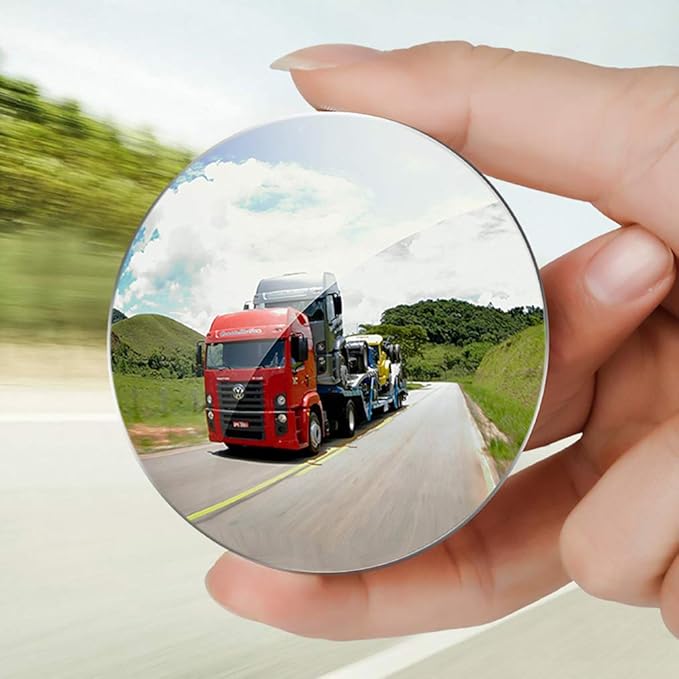 2Pcs 3 Inch Non-Adjustable Large Stick-On Convex Blind Spot Mirror, HD Glass Big Round Rear View, Strong Adhesive for Car, Van, SUV and Trucks (3"(75mm), Frameless)