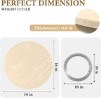 Koville 16'' Beige Marble Lazy Susan Travertine Turntable for Kitchen Dinning, Marble Lazy Susans Organizer for Cabinet, Serv